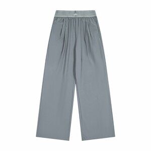Alo Yoga Reflective Logo Loose Wide-Leg Pants Gray